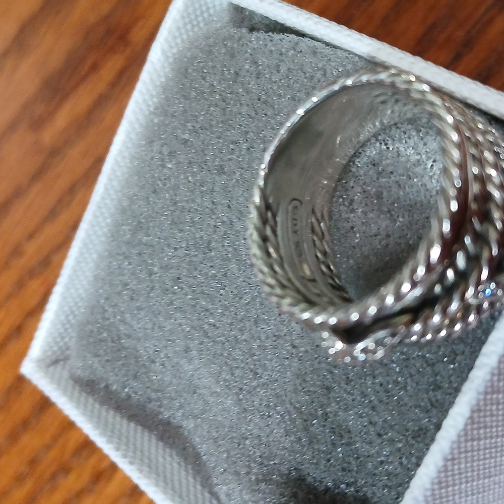 David Yurman Authentic Diamond Crossover Ring - Picture 2 of 6